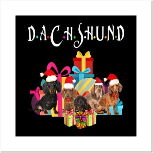 Dachshund Dog Christmas Santa Hat Men Women Kids Gifts Posters and Art